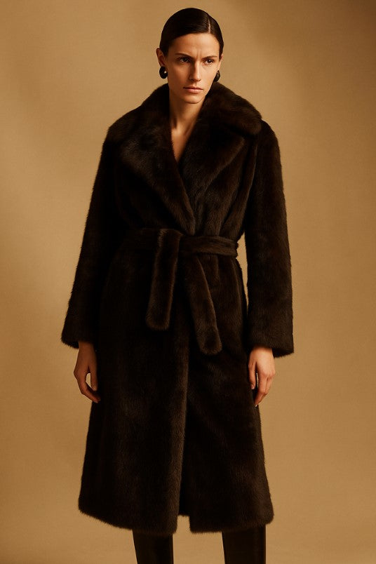 Toscana Double-Faced Shearling Coat (NOİR TOSCANA)