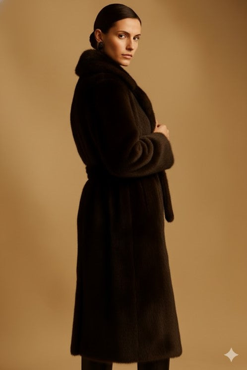 Toscana Double-Faced Shearling Coat (NOİR TOSCANA)