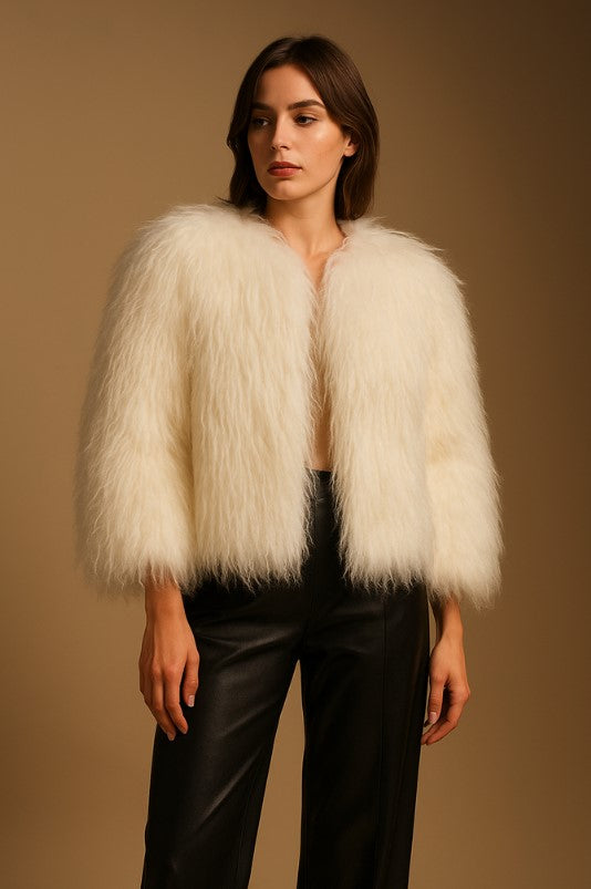 Short Tibetan Fur Jacket(TİBET WHİSPER)