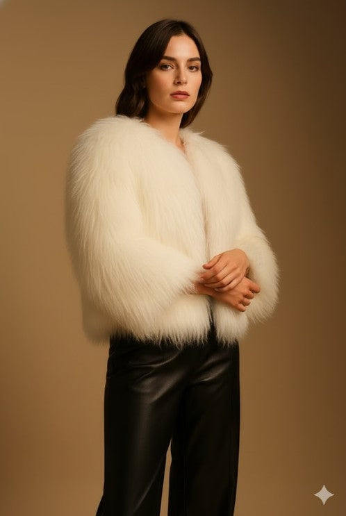 Short Tibetan Fur Jacket(TİBET WHİSPER)